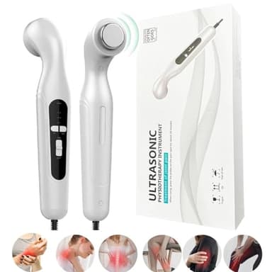 Máquina De Fisioterapia Ultrasónica Para Alivio Del Dolor Corporal Masajeador Muscular Profundo Adulto, 3 Engranajes Ajustables, Temporización De 15 Minutos,Área De Radiación Efectiva: 4 Cm²