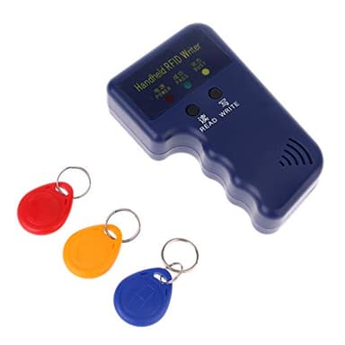 GUMEI de Mano 125 KHz RFID duplicadora copiadora Programador Lector + Llaves EM4305 T5577 Tarjeta de Etiquetas de llaveros de identificación regrabables