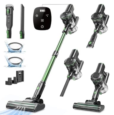 Vexilar Aspiradora sin Cable V9PRO 40KPa Potente Succión,Aspiradora 6-en-1, Autonomía 50 Mins,Aspirador Vertical para Pelo de Mascotas,Alfombra,Coche y Suelo
