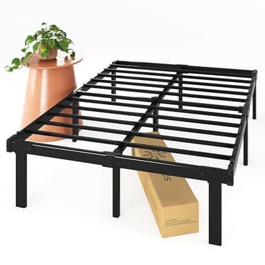 Zinus Caleb Somier 135 x 190 cm - Altura 36 cm con Almacenamiento bajo la Cama - Estructura de Acero Plegable - Negro