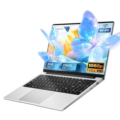 Zonatrix Ordenador Portátil 15.6'', 8GB RAM DDR4 256GB SSD Portátil, Win11 PC Portatil Celeron N4000 CPU, Ultradelgado y Laptop con TF Card Slot, IPS 1980 * 1080 Pantalla, Mini HDMI/USB3.0/BT5.0
