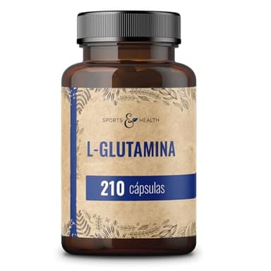 Cápsulas de L Glutamina - 210 cápsulas - 750 mg de L-Glutamina pura por dosis diaria - aminoácido - sin aditivos - Vegano