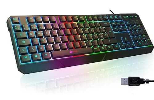 KLIM Chroma - Teclado Gaming - Nuevo 2024 - Teclado USB Ligero, Duradero, Resistente al Agua, ergonómico, silencioso - Teclado Gamer con Cable para PC PS4 PS5 Xbox One Mac - Negro