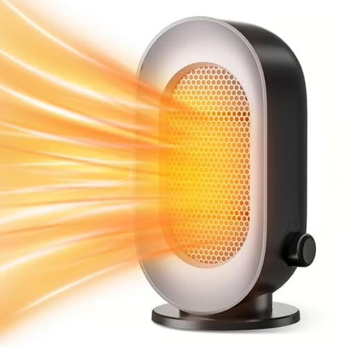 Wholede Calefactor Bajo Consumo 1800W - Calefactor Baño Eléctrico Portátil con Oscilación Automática, Calefacción 3S, Calefaccion Electrica Bajo Consumo Portatil para Hogar y Oficinas