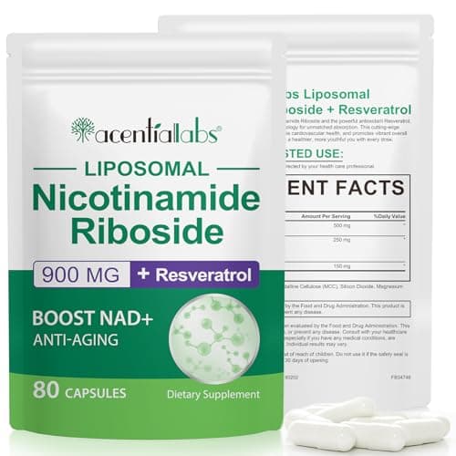 Nad+ Suplemento Dietético Apoya Antienvejecimiento Y Mejora La Inmunidad, 900 Mg Nad+ Resveratrol Suplemento Dietético, Suplemento Nad+ para la reparación celular, envejecimiento saludable, 80