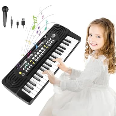 Teclado Electrónico Piano para Infantil y Principiantes, 37 Teclas Multifunción Piano Musical para Niños, Teclado de Piano Portátil Educativos Juguetes para 3 4 5 6 Años Niñas Niños