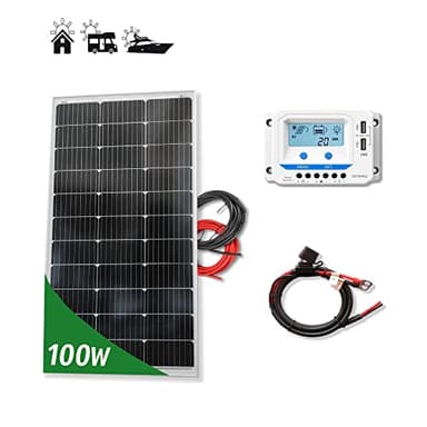 Kit 100W PRO 12V panel solar placa monocristalina Tecnología PERC alta eficiencia para caravanas autocaravanas