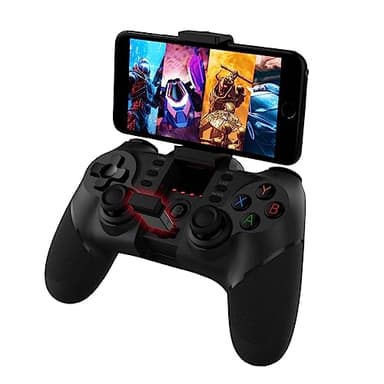 GNCHome Mando PC Windows, Bluetooth Inalámbrico Android Mando Móvil Game con Soporte Retráctil Conexión 2.4G - Admite Android/IOS, tablet, ordenadores, P3 / P4, Smart TV - Soporte Ajustable