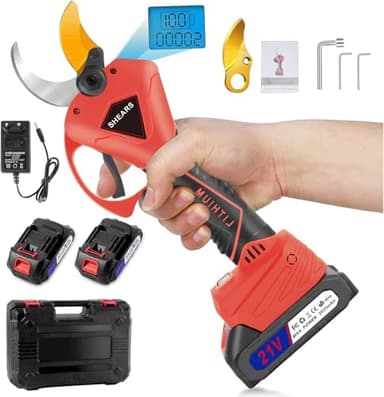 Tijeras de Podar Electricas, Apertura Máxima de La Hoja 50 mm, Cuchillas Sharp Sk7, Tijeras de Podar con Baterías Display, Tijeras de Podar con Motor Brushless para Jardinería,Árboles Frutales