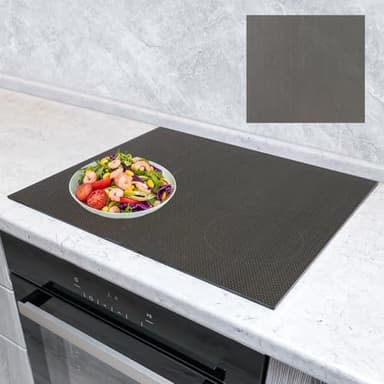 OMJMYY 52x60cm Alfombrilla Protectora para Placa Inducción Reutilizables Protector Placa Induccion (magnética) Anti-Rasguños Antideslizantes Resistente al Calor para Placa de Inducción,Grigio Negro