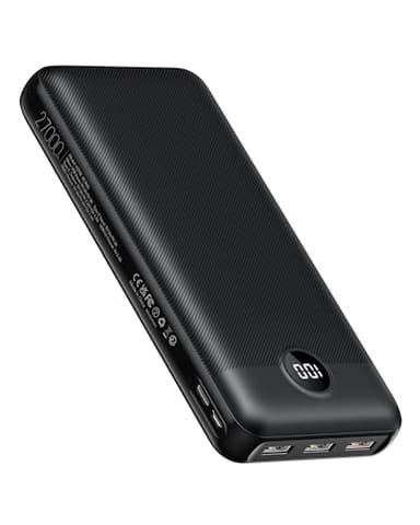 VEGER Bateria Externa Carga Rapida,Power Bank 27000mAh,USB C Bateria Portatil,PD 20W QC 3.0 Cargador Portati con 2 Entradas y 4 Salidascon iPhone 15/14 Serie Samsung Huawei etc Smartphones Tablets