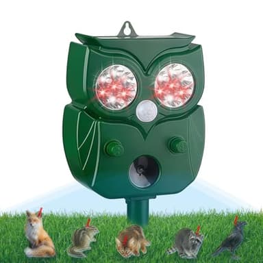 Repelente para Gatos, Ahuyentador para Gatos 5 Modos IP44 Impermeable Ultrasonido Repelente para Palomas, Pájaros, Perros, Ratones, Zorros