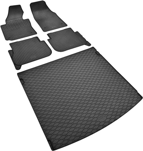 Car Lux DUO05949 - Alfombra protector maletero + Alfombras alfombrillas de goma a medida para VW Caddy desde 2004-
