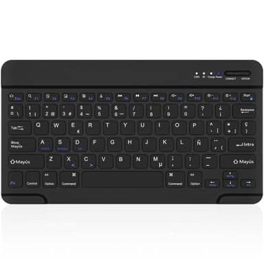 HZD Teclado Bluetooth Español,Light Teclado Inalámbrico Portátil para iPhone de iOS,iPad,Samsung,Lenovo,Huawei,Android,Windows,Compatible con Todos los Dispositivos con Bluetooth