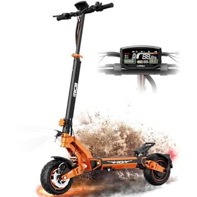 RCB D7 Patinete Eléctrico, 20.8 Ah Batería, Alcance de 80-90KM, Motor 500 W, Máx 25km/h, Rueda Antiexplosion 10", Control APP, Carga Máxima 150KG, Plegable Patinete Eléctrico, Doble Freno, Doble Amort