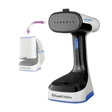 Russell Hobbs Plancha Vertical de Vapor Easy Store PRO, Cabezal Abatible Compacto para Guardar, 1800 W, Accesorio Tejidos, Vapor 20 g, Calentamiento Rápido, Apagado Automático, 26740-56