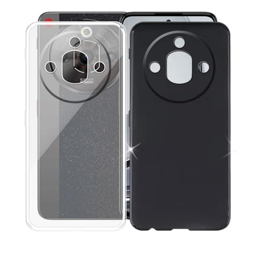 AQGGIIXY 2 Piezas Funda para ZTE Nubia Focus Pro 5G (6.72") Fundas Protector Cover Carcasas Parachoques Transparente + Black TPU Suave Silicone Caso Phone Case Skin