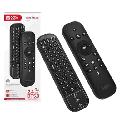 GREVA Ratón de Aire Inalámbrico, Mando con Teclado, Mini Teclado con Touchpad y Ratón para Android TV Box, Mando a Distancia Inalámbrico Bluetooth para Smart TV, Proyector, Reproductor Multimedia