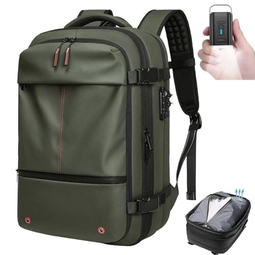 Mochila Vacpack-Mochila Airbag de viaje con bomba de vacío, Airback expandible con bloqueo antirrobo, bolsas Vacpack de compresión al vacío, impermeables y antirrobo, ampliables de gran capacidad(Gree