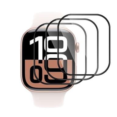 Lutree Protector de Pantalla para Apple Watch Series 10 42mm, 3 Piezas 3D Cobertura Completa Sin Burbujas Cristal Templado, Anti-Arañazo Transparente HD Flexible Película Protectora