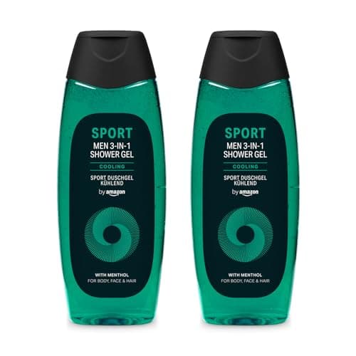 by Amazon Gel deportivo para hombre 3 en 1, 2 x 500 ml