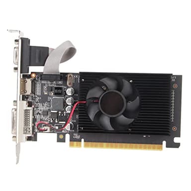 VBESTLIFE Tarjeta Gráfica GT610 de 2 GB, Tarjeta Gráfica Independiente 2G DDR3 de 64 bits con Puertos DVI, VGA, HDMI, PCI Express 1,1 X 16, Ventilador de Refrigeración