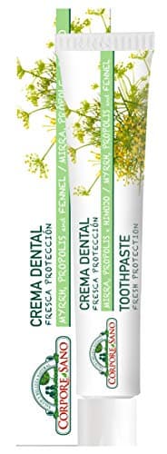 Corpore Sano - Crema Dental Fresca Protección, Pasta de Dientes Natural, con Mirra, Própolis e Hinojo, Previene Caries, Inflamación de Encías y Sarro, Dentífrico Sin Flúor, Menta ni Parabenos, 75ml