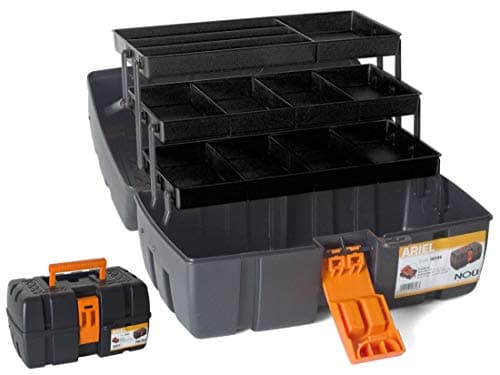 Caja Herramientas 3 bandejas clasificadoras Cierre Seg asa Transporte 37X23X21cm
