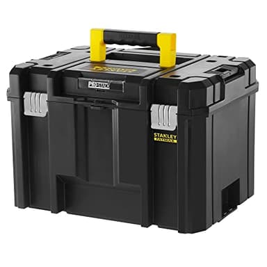 STANLEY FATMAX Caja de Herramientas Profunda PRO-STACK VI, Bandeja Extraíble, Cierres Metálicos, Asa Ancha, Apilable y Segura, Dimensiones 44 x 30 x 33 cm, FMST1-71971