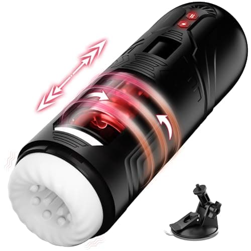 HIVEFUN Masturbándose para Hombres Eléctrico, Masturbador Juguete Sexual para Hombres Solo con 7 Modos de Empuje y Rotación de Vibración, 3 en 1 Bolsillo Coño Pene Masturbadores Juguetes Sexuales