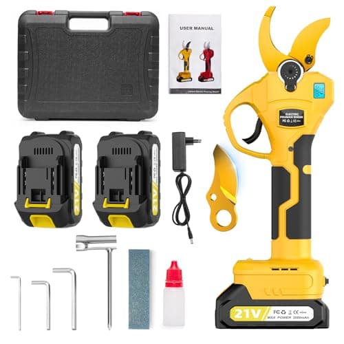 Tijeras de Podar Electricas, Apertura Máxima de La Hoja 50 mm, 4000mAh Batería Sharp Sk7, 2 Tamaños de Apertura con Monitor, Tijeras de Podar con Motor Brushless para Jardinería,Árboles Frutales