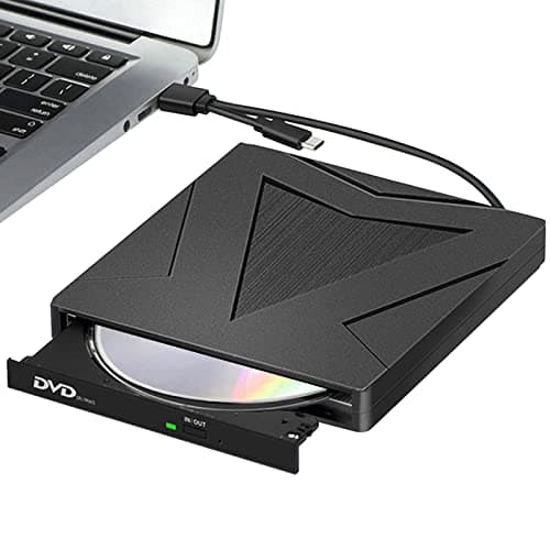 RUIZHI Unidades DVD/CD Externa, USB 3.0 y Type C portátil CD DVD +/- RW Grabadora de Reproductor Externo para PC Laptop Desktop MacBook, Compatible con Windows/7/8/10/XP/Linux/MacOS