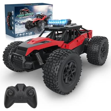 Coche Teledirigidos Todoterreno, Carro RC Radiocontrol Monster Truck Offroad 2.4GHz Alta Velocidad 22 km/h Juguete Niños 6 7 8 9 10 11 12 Años Regalo Cumpleaños Juego Exterior Remote Crawler Car