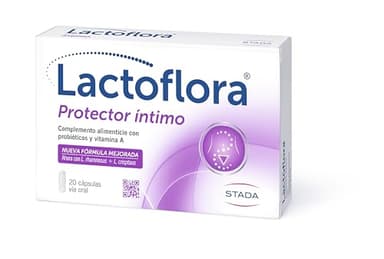 Lactoflora, Protector Íntimo Mujer, Probióticos y Vitamina A, Equilibrio y Bienestar de la Flora Vaginal, Apoyo Inmunitario, 20 Cápsulas