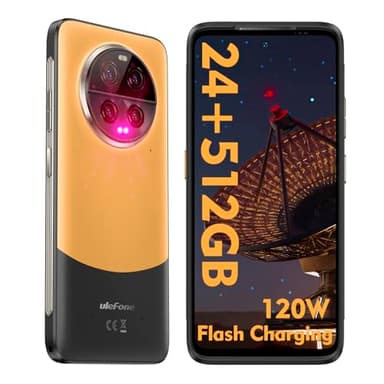 Ulefone Armor 23 Ultra Movil Resistente, 24GB + 512GB Teléfono Móvil, 50MP + 50MP Kamera 6.78" FHD+ Móvil Irrompible, 5280mAh Batteria Android 13/NFC/OTG/3 Slots-Naranja