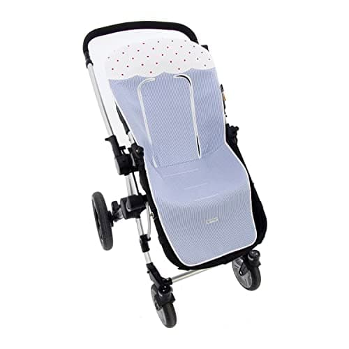 Funda de Verano para Silla Paseo Universal Rosy Fuentes- Colchoneta para Carrito Bebé- Transpirable-Compatible con Bugaboo, Jane, Concord, Baby Jogger, Bebecar…0-Marino Rojo