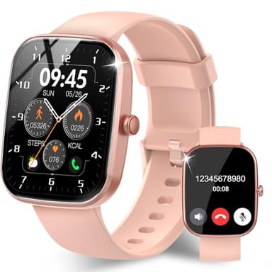 Reloj Inteligente Hombre Mujer, 1.91" Smartwatch con Llamadas Bluetooth y Whatsapp Notificación, 112+ Deportivos Modos Smart Watch con Pulsómetro/Monitor de Sueño, IP68 Pulsera Actividad, Rose