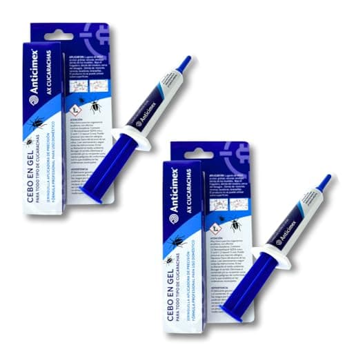 ANTICIMEX Pack 2 Gel Cucarachas 20g | Jeringuilla de Alta Eficacia que Afecta a Toda la Colonia | Todo Tipo de Cucarachas | Mata Cucarachas Profesional | Trampas Cucarachas