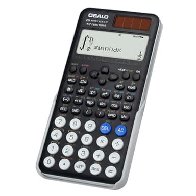 OSALO Calculadora científica 417 función 10+2 dígitos, Pantalla escrita Solar y calculadora de batería, Funda Protectora para Escuela, Color Negro (OS 991ES Plus 2nd Edition)