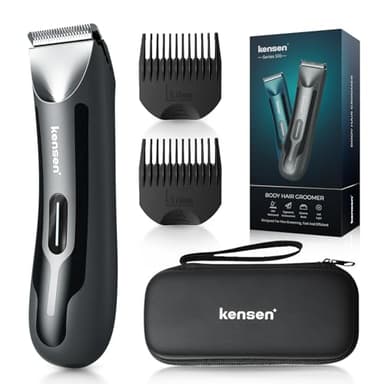 kensen Afeitadora Corporal Masculina, Depiladora Corporal Hombre en Seco y Húmedo,para las Zonas Intimas, Rasuradora Corporal con Luz,Gris