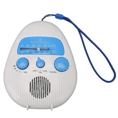 Radio de Ducha Resistente Al Agua, Radio Am FM a Prueba de Salpicaduras con Perilla Giratoria para Uso Al Aire Libre en el Baño, Altavoz Incorporado, Resiste Eficazmente el Vapor