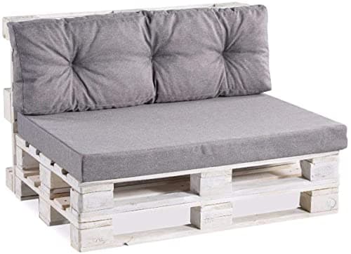 Gutekissen® Cojines para palets Cojines para palets PPF (Cojín del Asiento 120x60 Suave, Gris)