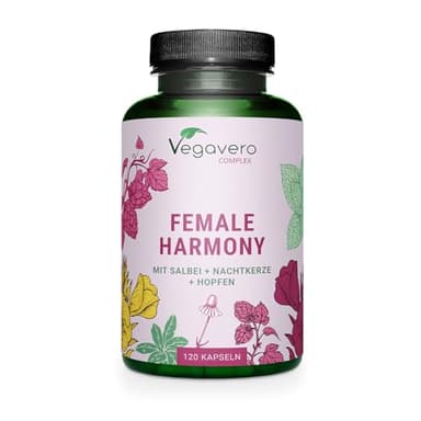 MENOPAUSIA Vegavero® | 120 CÁPSULAS | 4200 mg Salvia + 1800 mg Lúpulo | SOFOCOS + INSOMNIO | 100% Natural | Síntomas de Menopause | Melisa + Manzanilla | Vegano
