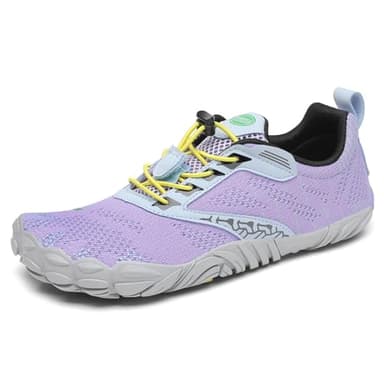 SAGUARO Barefoot Mujer Zapatillas Minimalistas de Trail Running Antideslizante Calzado Barefoot para Zero Drop Soles Lavanda Pálido,Gr.39