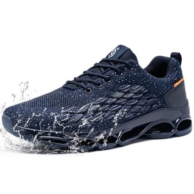 FATES TEX Totalmente Zapatillas Impermeables Hombre Al Aire Libre Zapatillas Deporte Gimnasio Moda Bambas Casual Ligero Zapatillas Running(Náutico Azul,40 EU)