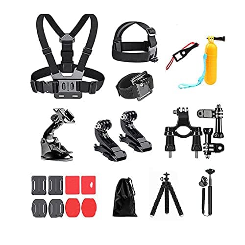 20 en 1 Kit de Accesorios para cámara de acción, AolKee Accesorios para GoPro, Compatible con GoPro Hero 9 8, GoPro MAX 7 6 5 4, dji Osmo Action, Insta 360, AKASO, APEMAN, SJCAM, Campark