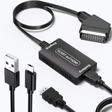 Gulemfy Adaptador Euroconector a HDMI, Scart a HDMI Convertidor con Cable Scart, HD 720p / 1080p Conversor Euroconector para HDTV, BLU-Ray DVD, VCR, Proyector, PS, Xbox
