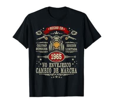 Hecho en 1965 - 60 Años Cumpleaños Moto Biker Hombre Motero Camiseta