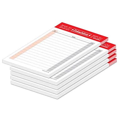PRICARO Listas de la compra Typo magnéticas rojas A6, 50 hojas, 5 unidades