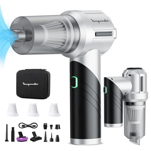 Aspiradora Mano Coche Aspirador Potente: 15000PA Plegable 90° Aspirador Sin Cable - 6000mAh Mini Aspiradoras Mano con 3 HEPA Filtros - Portátil Aspiradores Recargable Tipo-C para Coche Oficina y Casa